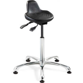 Bevco Precision Manufacturing Co 3555 Bevco 3555 Sit Stand Stool - Polyurethane - Black with Aluminum Base image.