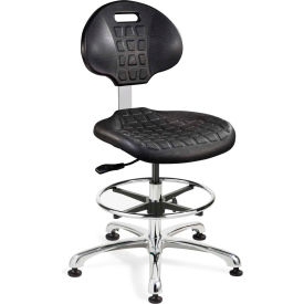 Bevco Precision Manufacturing Co 7350-BLK Bevco 7350-BLK Everlast Polyurethane Chair, Aluminum Base, Mushroom Glides, Black image.