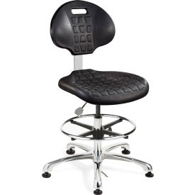 Everlast Polyurethane ESD Chair, Mid Back, No Tilt, 17-1/2" - 25"H Seat, Black view 2