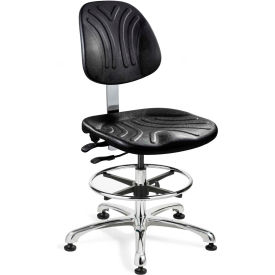 Bevco Precision Manufacturing Co 7351D Bevco 7351D Dura Polyurethane Chair, Aluminum Base, Mushroom Glides, Black image.