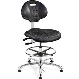 Bevco Precision Manufacturing Co 7351E Bevco 7351E Everlast E Polyurethane ESD Chair, Aluminum Base, ESD Mushroom Glides, Black image.