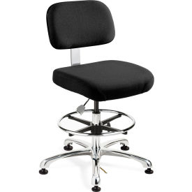Bevco® Doral Fabric ESD Chair Low Back No Tilt 21-1/2" - 31-1/2"H Seat Black 