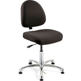 Bevco Precision Manufacturing Co 9050M-E-F-EBY Bevco 9050M-E-F-BLK Integra-ESD Fabric Upholstered Chair, Medium-Back, Aluminum Base, Ebony image.