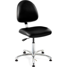 Bevco Precision Manufacturing Co 9050M-E-V-BLK Bevco® Integra ESD Vinyl Upholstered Chair, 2 Way, Medium Back, 15-1/2" - 21"H Seat, Black image.