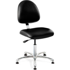 Bevco Precision Manufacturing Co 9050M-S-V-BLK Bevco® Integra Antibacterial Vinyl Upholstered Chair, Medium Back, 15-1/2" - 21"H Seat, Black image.