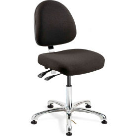 Bevco 9051M-E-F-BLK Integra-ESD Fabric Upholstered Chair, Medium-Back, Aluminum Base, Black