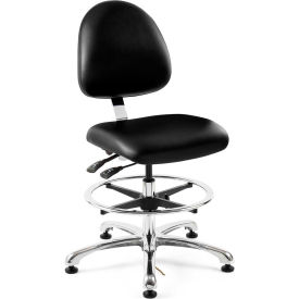 Bevco Precision Manufacturing Co 9350M-S-V-BLK Bevco® Integra Antibacterial Vinyl Upholstered Chair, Medium Back, 19" - 26-1/2"H Seat, Black image.