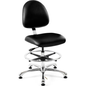 Bevco Integra-ESD Vinyl Upholstered Chair, Medium-Back, Aluminum Base, Black