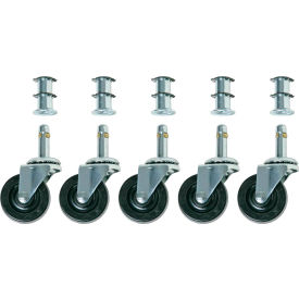 Bevco Precision Manufacturing Co CAR5-2I Bevco CAR5-2I Single 2" Rubber Wheel Casters, Set of 5 image.