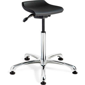 Bevco Precision Manufacturing Co D3555 Bevco Sit Stand Stool D3555 - Polyurethane - Black with Aluminum Base image.