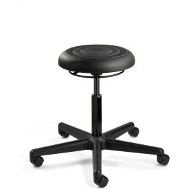 ErgoLux Jr Stool, Soft Polyurethane Seat, Backless, 17" - 22"H Seat, Black view 2