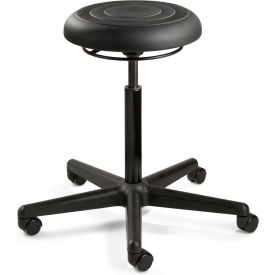 Bevco® ErgoLux Jr Stool Soft Polyurethane Seat Backless 20"- 27"H Seat Black 