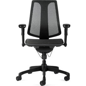 Bevco Precision Manufacturing Co MM6077V Bevco Modern Mesh Chair W/ Contoured Backrest, Adjustable Arms, 275Lb Weight Capacity, Black image.