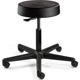 ErgoLux Stool, Soft Polyurethane Seat, Backless, 17-1/2" - 22-1/2"H Seat, Black view 2