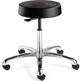 Bevco S3050-BLK ErgoLux Backless Stool Black Polyurethane Seat Aluminum Base 