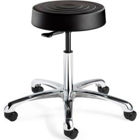 Bevco S3350-BLK ErgoLux Backless Stool Black Polyurethane Seat Aluminum Base 