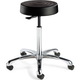 Bevco S3550-BLK ErgoLux Backless Stool Black Polyurethane Seat Aluminum Base 