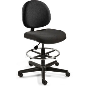 Lexington Economy Fabric Chair, Armless, Non-Tilt, 24" - 34"H Seat, Black view 2