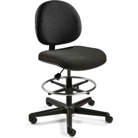 Bevco Precision Manufacturing Co V4507HC Bevco Fabric Office Stool - Tall-Height with Casters and Footring - Black - Lexington Series image.
