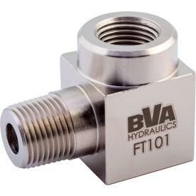 Shinn Fu America-Bva Hydraulics FT101 BVA Hydraulic Fitting Street Elbow, 90° Connector, Female 3/8"-18 NPTF to Male 3/8"-18 NPTF image.