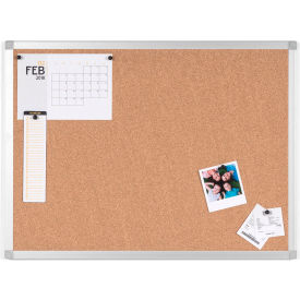 Mastervision Ayda Cork Bulletin Board 36" x 48" - Tan/Aluminum Frame 