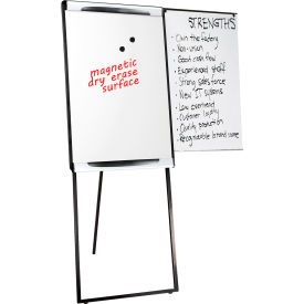 Bi-Silque Visual Communication Products  EA23062122 MasterVision Magnetic Steel Dry Erase Easel w/ Extension Arms, Black Frame image.