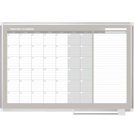 Magnetic Calendar Whiteboard - Monthly Planner - 48"W x 36"H - Steel Surface 