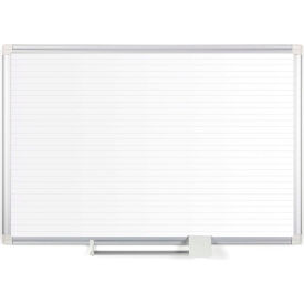 MasterVision Magnetic Ruled Steel Dry-Erase Planning Board Aluminum Frame 36" X 48" 