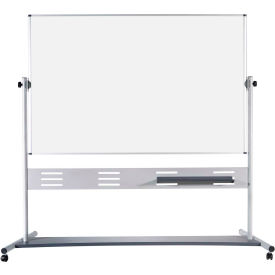 Bi-Silque Visual Communication Products  QR5507 MasterVision Magnetic Double-Sided Dry-Erase Mobile Revolving Easel 48" X 72", Gray image.