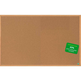 MasterVision Earth Cork Board Oak Frame 72"W x 48"H 