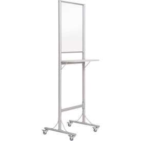 Bi-Silque Visual Communication Products  SUP3503 MasterVision Mobile Workstation with Clear Panel and Pass-Through Space image.