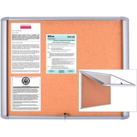 Bi-Silque Visual Communication Products  VT340601760 MasterVision Weather Resistant Cork Bulletin Enclosed Board Cabinet, 30" X 26.5", Aluminum Frame image.