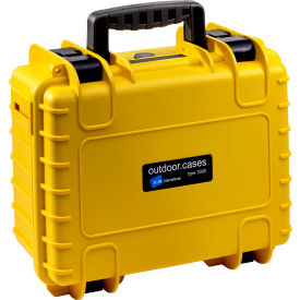 B&W North America 3000/Y/RPD B&W Medium Outdoor Waterproof Case W/ Reconfigurable Padded Divider Insert 14-1/4"L x11-3/4"W,Yellow image.