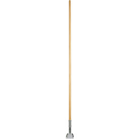 United Stationers Supply UNS1490 Boardwalk® Clip-On Dust Mop Handle, Lacquered Wood, Swivel Head, 1" x 60", Natural image.