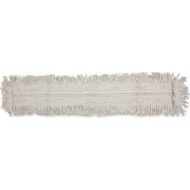 United Stationers Supply BWK1648 Boardwalk® Mop Head, Dust, Disposable, Cotton/Synthetic Fibers, 48 x 5, White image.