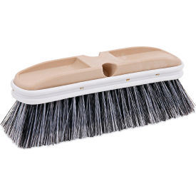 Boardwalk® Polystyrene Vehicle Brush with Vinyl Bumper Black/White Bristles 10"" Brush