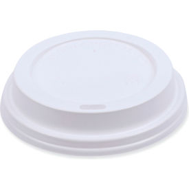 United Stationers Supply BWKDEERHLIDW Boardwalk® Deerfield Hot Cup Lids, Fits 10 - 20 oz Cups, White, Plastic, 50/Pack, 20 Packs/Case image.