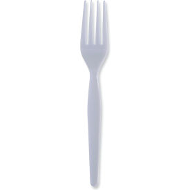 United Stationers Supply BWKFORKHW Boardwalk® Heavyweight Polystyrene Cutlery, Fork, White, 1000/case image.