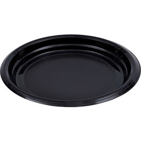 United Stationers Supply BWKPLTHIPS9BL Boardwalk® Hi-Impact Plastic Dinnerware, Plate, 9", Black, 500/case image.