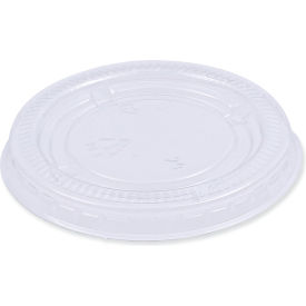 United Stationers Supply BWKPRTLID2 Boardwalk® Souffle/Portion Cup Lids, Fits 2 oz Portion Cups, Clear, 2,500/case image.