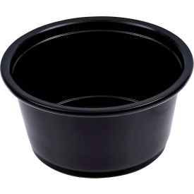 United Stationers Supply BWKPRTN2BL Boardwalk® Souffle/Portion Cups, 2 oz, Polypropylene, Black, 125 Cups/Sleeve, 20 Sleeves/case image.