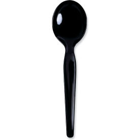United Stationers Supply BWKSOUPHWPSBLA Boardwalk® Heavyweight Polystyrene Cutlery, Soup Spoon, Black, 1000/case image.