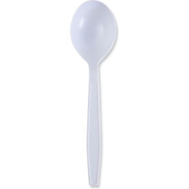 United Stationers Supply BWKSSHWPPWIW Boardwalk® Heavyweight Wrapped Polypropylene Cutlery, Soup Spoon, White, 1,000/case image.