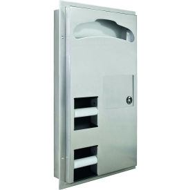 BRADLEY CORP. 591-000000 Bradley Corporation Partition Mounted Toilet Paper/Seat Cover Dispenser 250 Seat Covers 591-000000 image.