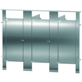 BRADLEY CORP BW33660-SS Bradley Stainless Steel 108" Wide Complete 3 Between Wall Compartments, Satin Brushed - BW33660-SS image.