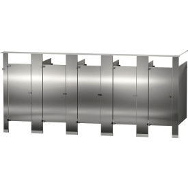 BRADLEY CORP IC53660-SS Bradley Stainless Steel 180" Wide Complete 5 In-Corner Compartments, Satin Brushed - IC53660-SS image.