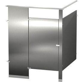BRADLEY CORP ICADA-SS Bradley Stainless Steel 60-1/2" W Complete In-Corner ADA Compartment, Satin Brushed - ICADA-SS image.