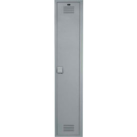 BRADLEY CORP LK1212601HV-200 Bradley® 1-Tier 1 Door Lenox Plastic Locker, 12"W x 12"D x 60"H, Gray, Assembled image.
