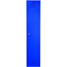 BRADLEY CORP LK1212601HV-203 Bradley® 1-Tier 1 Door Lenox Plastic Locker, 12"W x 12"D x 60"H, Deep Blue, Assembled image.