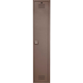 Bradley Corporation LK1218721HV-247 Bradley® 1-Tier 1 Door Wardrobe Locker w/ Padlock Hasp, 12"W x 18"D x 72"H, Toffee, Assembled image.